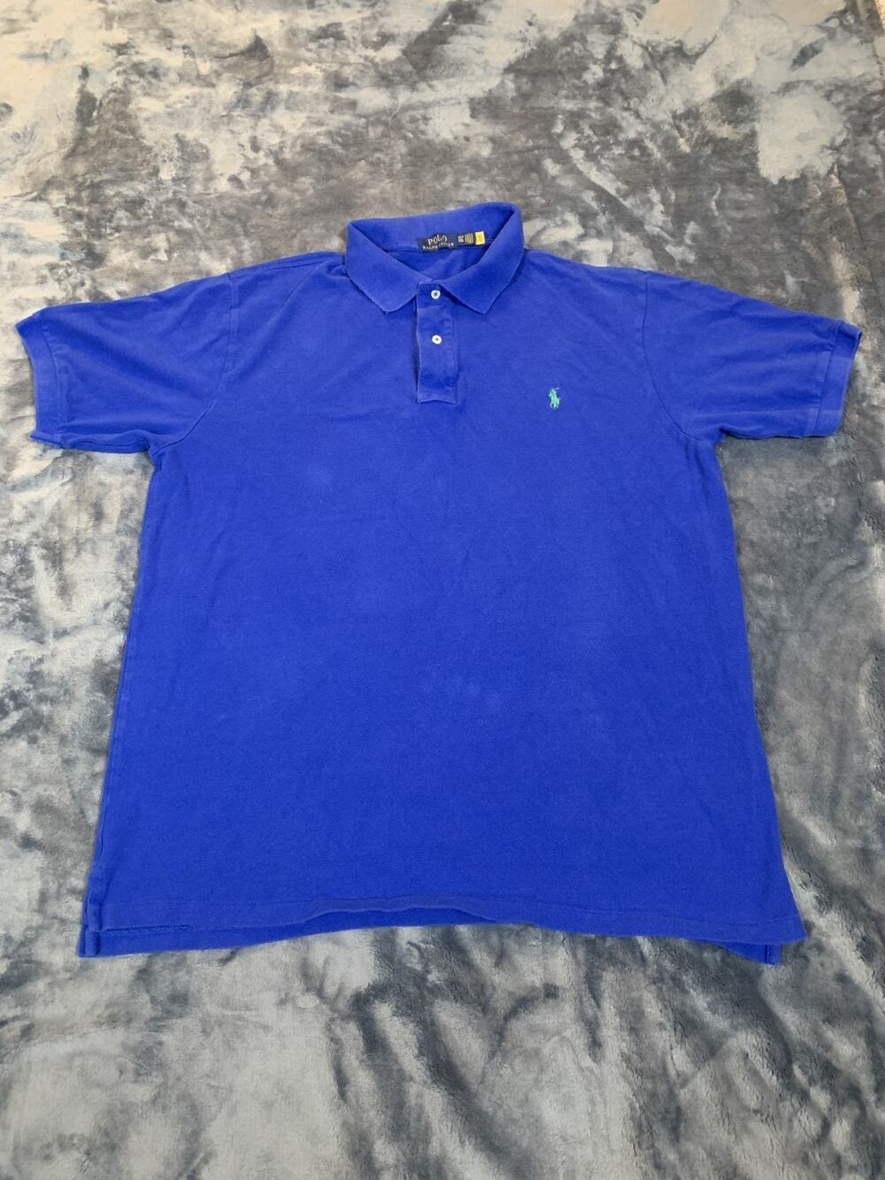 Polo Ralph Lauren Polo Shirt Mens Size XLT Tall Classic Fit Blue Yellow Label
